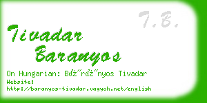 tivadar baranyos business card